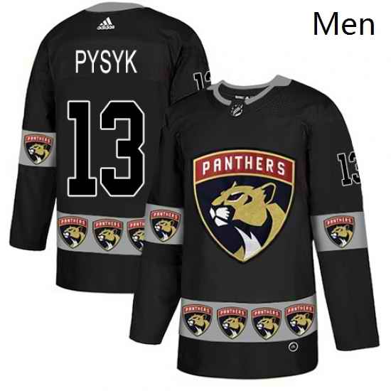 Mens Adidas Florida Panthers 13 Mark Pysyk Authentic Black Team Logo Fashion NHL Jersey